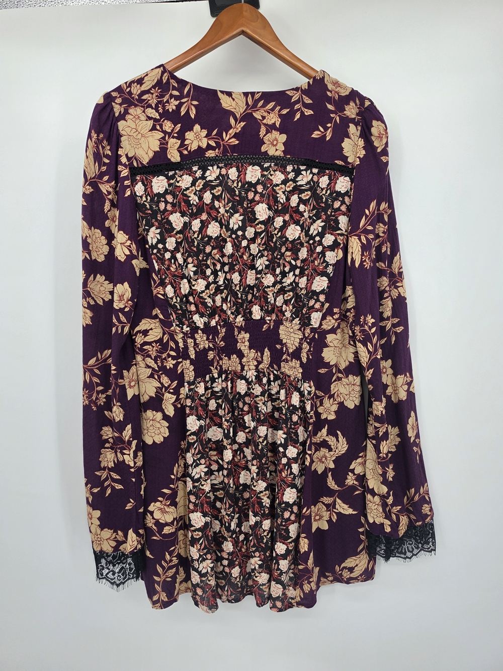 FREE PEOPLE Odette Floral Long Sleeve Tunic Mino Dress New Large - Picture 11 of 11
